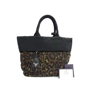 Prada Tessuto Double Tote Bag Leopard